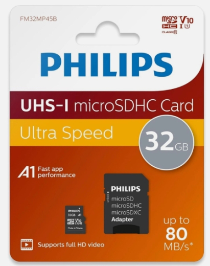 Philips Micro SDHC Karte 32GB Speicherkarte UHS-I U1