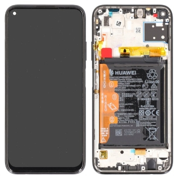 Huawei P40 Lite Display LCD Touchscreen + Rahmen/Akku - midnight black 02353KFU