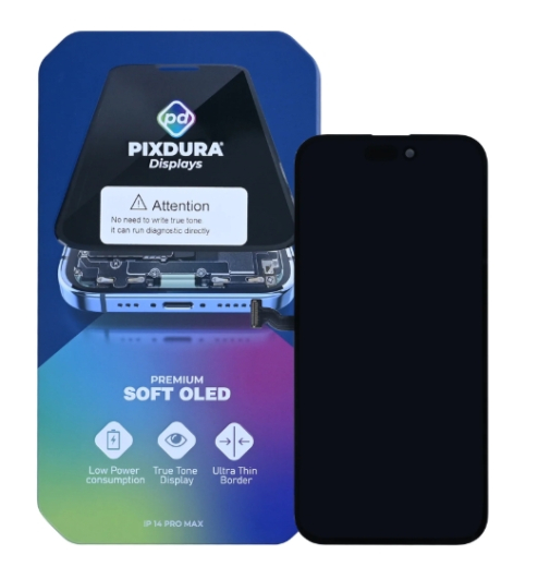 PIXDURA For Apple iPhone 14 Pro Max Display And Digitizer Soft-OLED (Run Diagnostics) (120Hz)