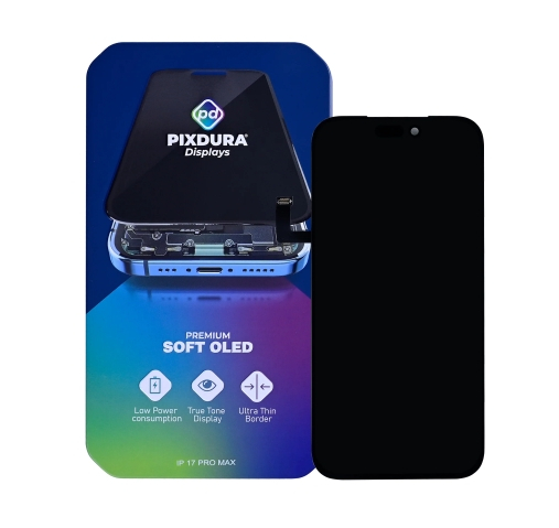 PIXDURA For Apple iPhone 17 Pro Max Display And Digitizer Soft-OLED Premium (IC Removable) (120Hz)