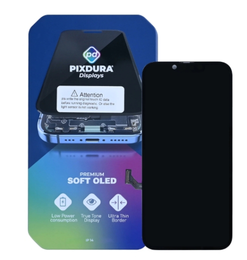 PIXDURA For Apple iPhone 14 Display And Digitizer Soft-OLED (Run Diagnostics) (60Hz)
