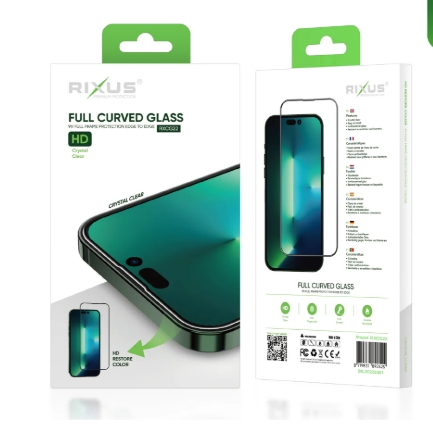 Rixus Clear HD Full Curved Edge Tempered Glass For Apple iPhone 12, 12 Pro