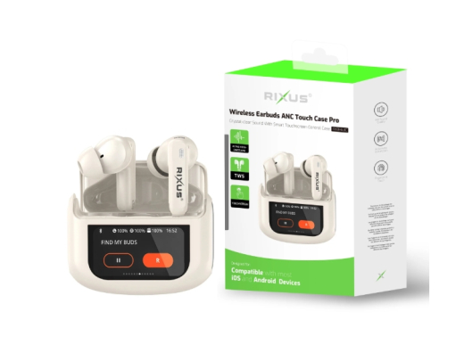 Rixus RXBH63C Wireless Earbuds Touch Case Pro Beige
