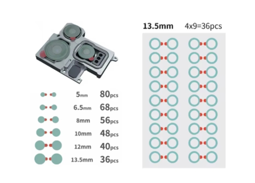YCS YCS-PT01 Mobile Phone Lens Repair Protection Sticker (328pcs)