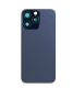 For iPhone 15 Pro Extra Glass, Akkudekel With Enlarged Camera Frame Blue Titanium Compatible