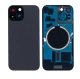 For iPhone 15 Extra Glass With Enlarged Camera Frame Black Compatible