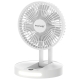 Rixus RXBF03 Portable Desktop Battery Fan White