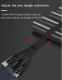 CA60 YESIDO USB Lade Kabel 3in1 Lightning, Typ C und Micro Anschluss Farbe: Schwarz