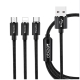 CA60 YESIDO USB Lade Kabel 3in1 Lightning, Typ C und Micro Anschluss Farbe: Schwarz