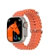 DTNO 1 DT8 Ultra Plus Smart Watch With Orange Strap Silver
