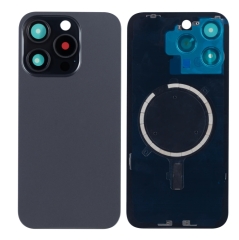 For iPhone 15 Pro Extra Glass, Akkudekel With Enlarged Camera Frame Black Titanium Compatible