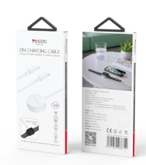 CA113 YESIDO 2in1 Magnetischer Kabel für Apple Watch mit Lightning und Typ C Anschluss