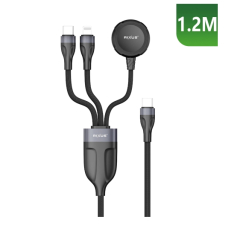 Rixus RXUC31 3 in 1 Watch And Phone Charger Cable 1.2m Black