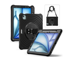 Rixus RXTC08 Anti Shock Case For Apple iPad Air 13 inch (2024), iPad Pro 12.9 inch (2018, 2020, 2021, 2022) Black