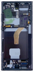 Samsung Galaxy S22 Ultra S908B Display And Digitizer With Frame Phantom Black Service Pack