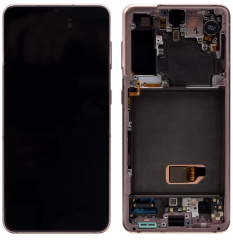 Samsung Galaxy S21 5G G991B Display And Digitizer With Frame Phantom Pink Service Pack