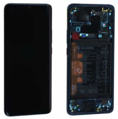 Huawei Mate 20 Pro - LCD-Display + Touchglas + Rahmen + Akku Batterie (Black) - 02352FRL Genuine Service Pack