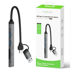 Rixus RXHU05 USB-C 2 in 1 Hub Multiport Adapter Rixus RXHU05 USB-C 2 in 1 Hub Multiport Adapter