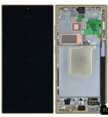 Samsung Galaxy S24 Ultra S928 Display And Digitizer With Frame Titanium Yellow Pre-Assembled