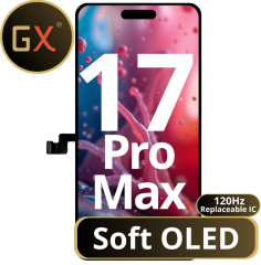 LCD GX Soft OLED 120Hz For IPhone 17 Pro Max 100% size camera (Replaceable IC)