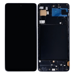 Samsung Galaxy A71 4G A715F Display And Digitizer With Frame Prism Crush Black In-Cell